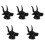 5Pcs Space-Saving Guitar Wall Mount Bull Shape Holder Black 5