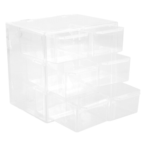 4Pcs Desktop Drawer Organizer Transparent Acrylic Makeup Storage Box 1
