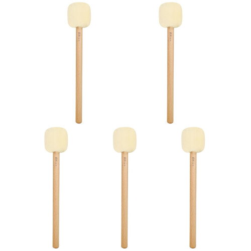5Pcs White Bass Drum Mallets Lightweight Wood Handle Drumsticks 2
