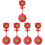 5Sets Sturdy Red Metal Rotate Target Board Outdoor Training Toy 6
