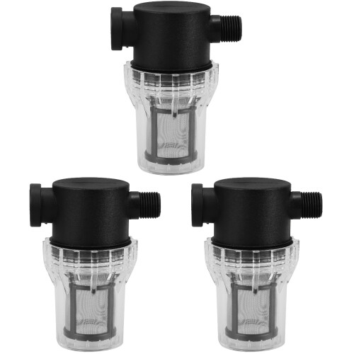 3Pcs Black Plastic Water Pump in-Line Strainer Filter for Home Use 1