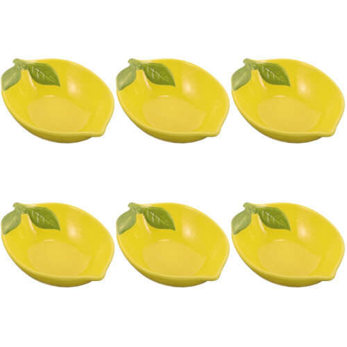 6Pcs Ceramic Lemon Bowls Yellow Cute Kitchen Tableware for Fruit Salad 2