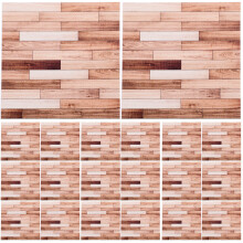 5Pcs PVC Removable Wood Grain Tile Stickers for Home Wall Decoration