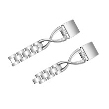 3St Verstelbare Zilveren Roestvrijstalen Watch Bands Met Bling Strass
