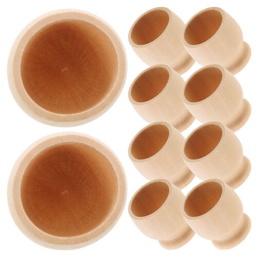 30Pcs DIY Beige Wooden Egg Holders for Easter Egg Painting 1