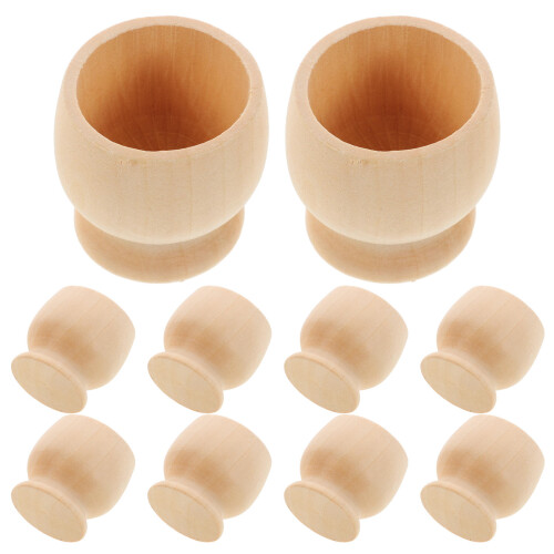 30Pcs DIY Beige Wooden Egg Holders for Easter Egg Painting 2