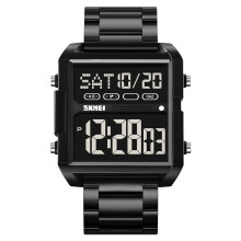 Herrenuhr Digitale 30M Wasserdicht 41,8 mm, Schwarz, Silber, Gold