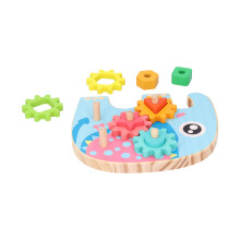 Blocchi costruttivi con ingranaggi #1 - Legno naturale, 4-6 anni