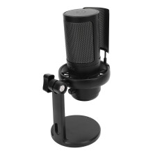 USB-PC-Kondensatormikrofon, Schnellstumm-Funktion, RGB-Beleuchtung, Schwarz