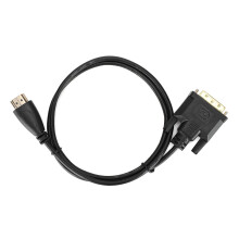 Kabel HDMI męski na DVI męski dwukierunkowy, szybki, 1080P, Full HD, podwójne ekranowanie, pozłacane złącza, formowane odciążenie naprężeń