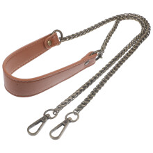 2Stk Leichte Leder Schultergurte Mit Metallkette Für DIY Taschen