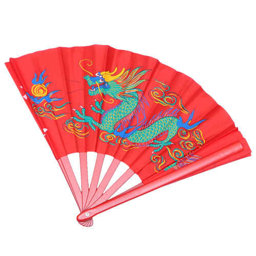 2Stk Plastik Fan Rot Chinesisch Für Performance Und Kampfkunst 1