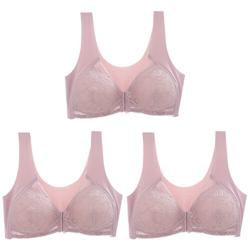 3Stk Frontverschluss Rosa Damen Nahtlos Bügel Komfort 1