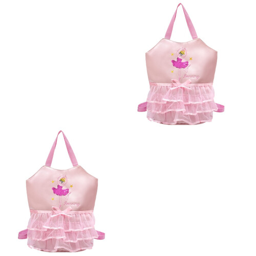 2Stk Vielseitiger Rosa Ballett Rucksack Mit Schultergurt 2