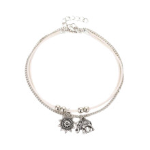 6Stk Silber Fußkettchen Mit Sonnenblume Elefantenanhänger