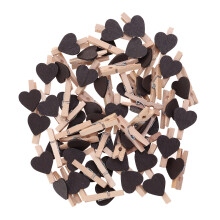 150Stk Kaffeefarbene Love Holz Clips Foto Fixierer Umweltfreundlich