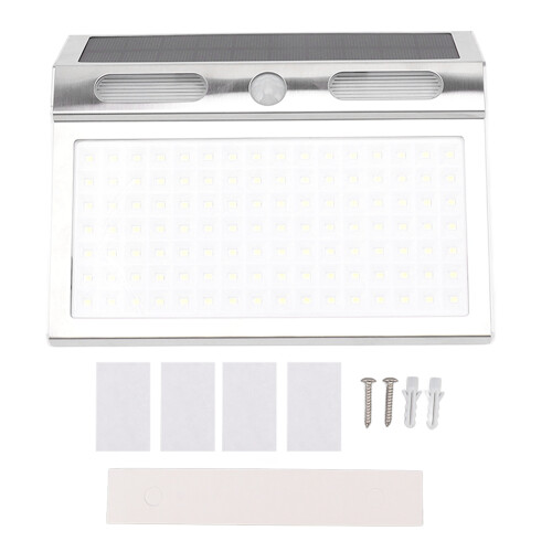 Solar Motion Sensor Wall Light Stainless Steel IP65