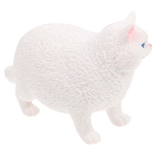 5Pièces Figurines Chats Simulation Plastique Blanches Pour Décor 2