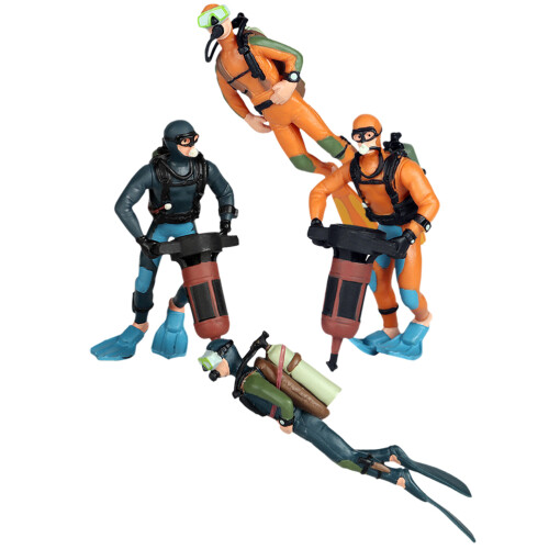 20Pcs Assorted Color Plastic Diver Figures Cute Sand Table Decorations 2