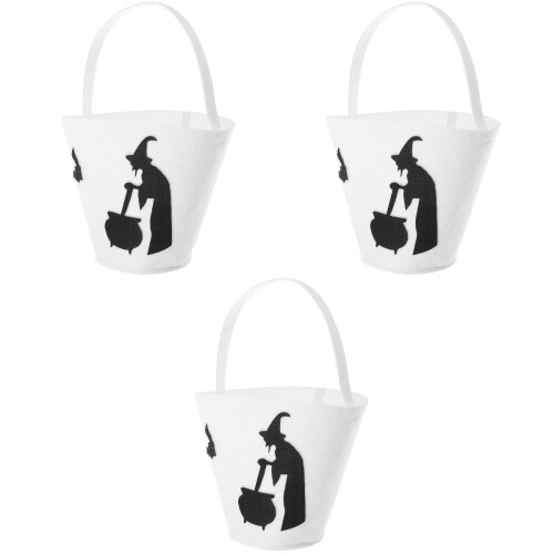3Pcs Multi-Functional Halloween Candy Bags Felt Tote for Decor 2