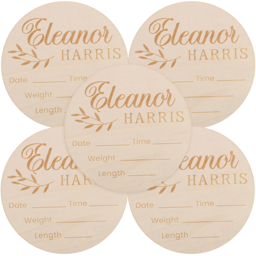 25Pcs Nursery Baby Name Sign Wood Birth Announcement Board In Beige Inoomp