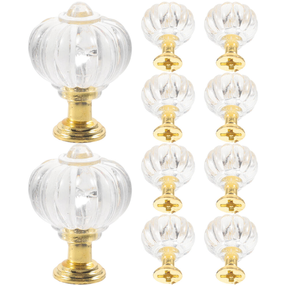 20Pcs Transparent Acrylic Door Handles Golden Cabinet Pulls 603036403410
