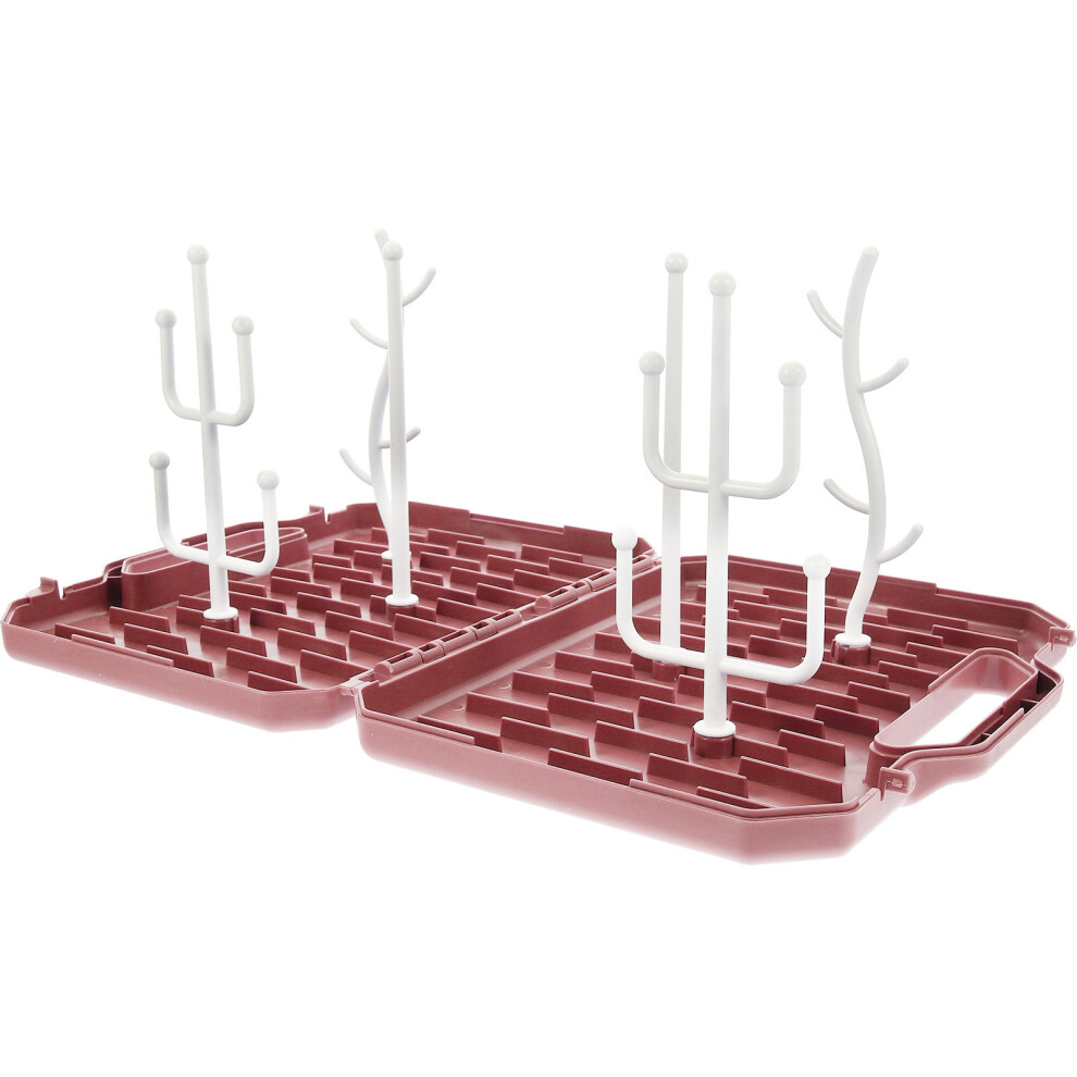 2Pcs Bottle Drying Rack Pp Portable Foldable Pink Inoomp