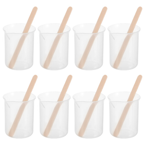 2Ensembles Gobelets Silicone Pour Résine Avec Raclettes Bois Solides