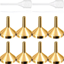 2Sets Golden Small Funnels Metal for Easy Filling Perfume Bottles Home