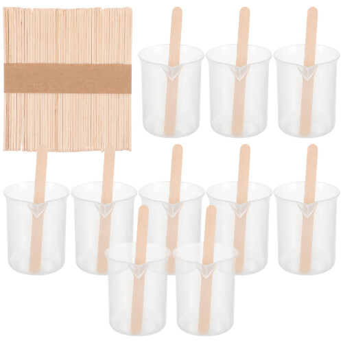 2Ensembles Gobelets Silicone Pour Résine Avec Raclettes Bois Solides 2