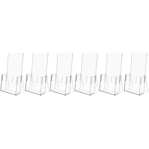 6Pcs Compact Transparent Acrylic Menu Holder and Brochure Display 2