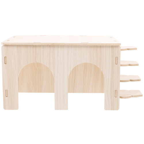 5Pcs Wear-Resistant Wooden Hamster Hideouts with Exercise Platform