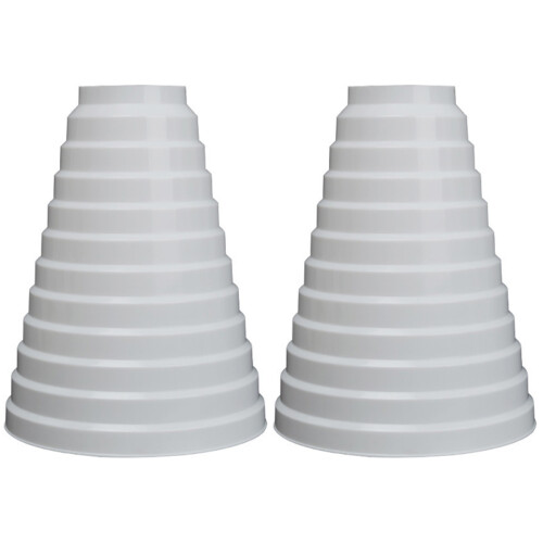 2Pcs Durable White Range Hood Exhaust Ring Multi-Purpose Vent Adapter 1