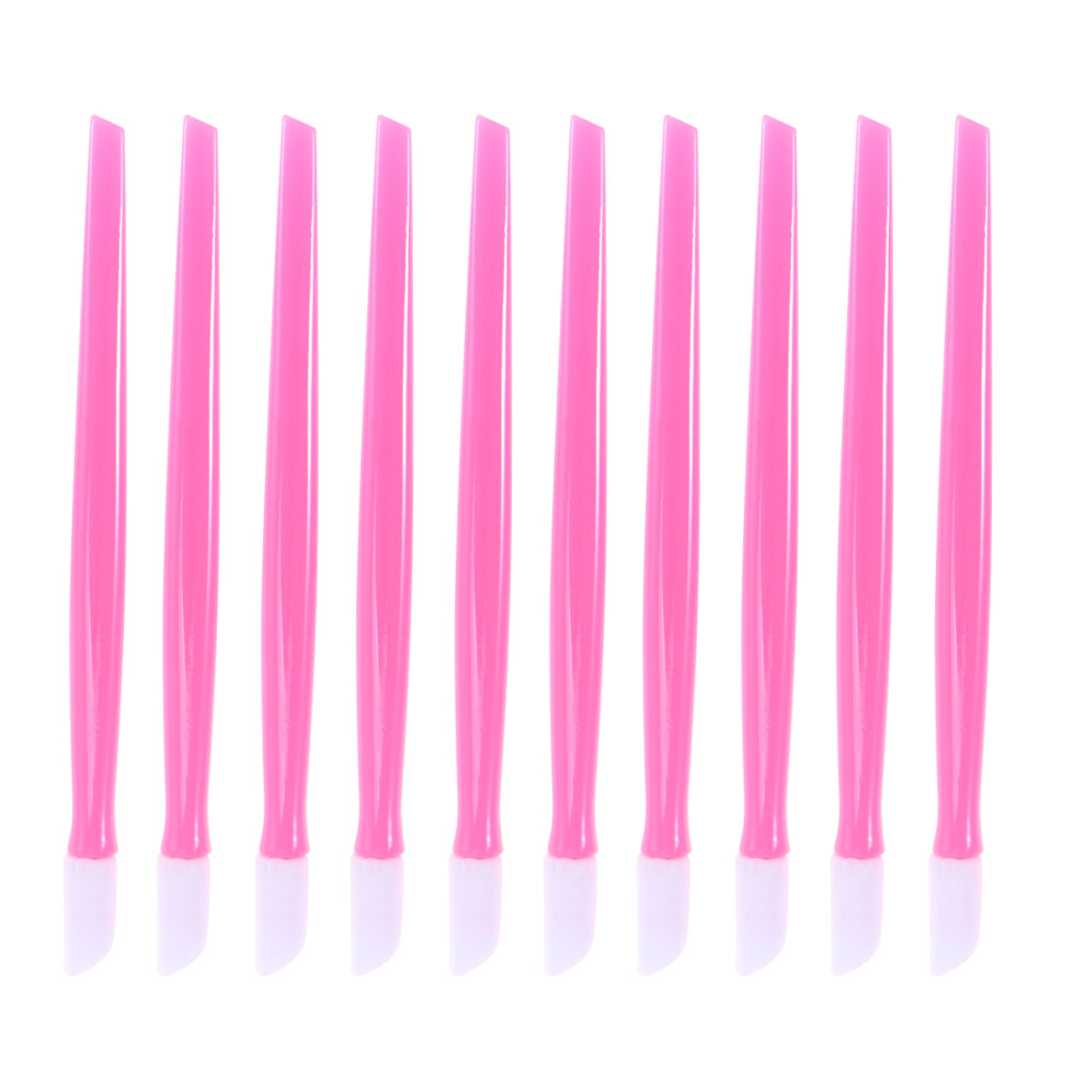 Happyyami Pink 200Pcs Durable Plastic Cuticle Pushers Manicure Nail Art Pushers