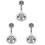 3Pcs ABS Wall Shower Head Mount Silver Small Hand Shower Holder 4