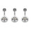 3Pcs ABS Wall Shower Head Mount Silver Small Hand Shower Holder 6