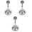 3Pcs ABS Wall Shower Head Mount Silver Small Hand Shower Holder 5