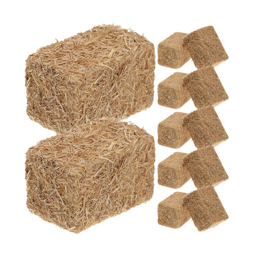 24Stk Mini Heustapel Künstlich Khaki Für DIY Szene