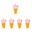 5Pcs Multi-Function Pink PVC Fake Ice Cream Cone Toys 6