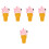 5Pcs Multi-Function Pink PVC Fake Ice Cream Cone Toys 5
