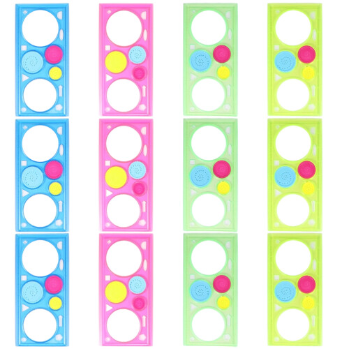 36Pcs Kids Painting Stencils Assorted Color Plastic Templates