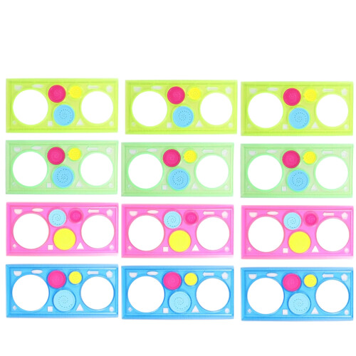 36Pcs Kids Painting Stencils Assorted Color Plastic Templates 2