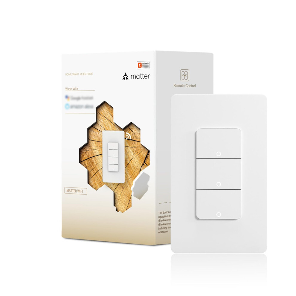 Matter Wifi Smart Light Switch, Neutral Wire 2.4Ghz Single Pole, Alexa Compatible Voice And App Control 9771547258940