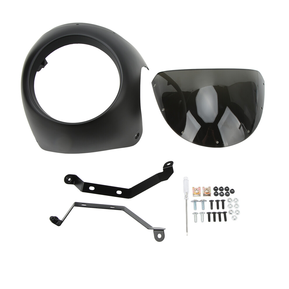 Universal Fit Motorcycle Fairing, 7In Headlight Fairing With Improved Stability Clear Lighting Features, Easy To Install Scratch Resistance For 9437117399634