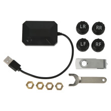 Reifendruckkontrollsystem mit geringem Stromverbrauch, Solarladung, Farb-LCD-Display, Anhänger-TPMS mit 4 Sensoren, Echtzeit-Erkennung, wasserdicht