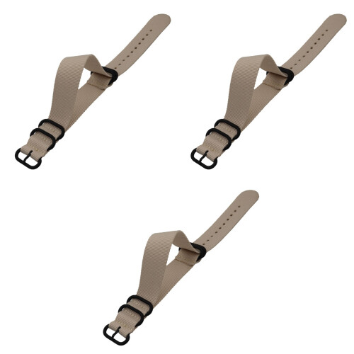 3Stk Strap Canvas Uhrband Beige Haltbar Einfach Design 2
