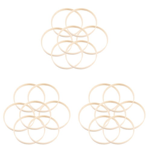60Stk Bambus Ringe Beige DIY Handarbeit Zubehör 1