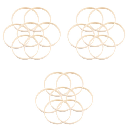 60Stk Bambus Ringe Beige DIY Handarbeit Zubehör 2