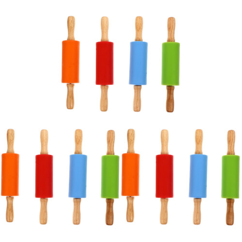 12Pcs Assorted Color Silicone Baking Rolling Pins for Pastry and Dough 1
