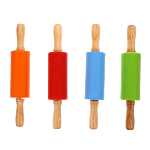 12Pcs Assorted Color Silicone Baking Rolling Pins for Pastry and Dough